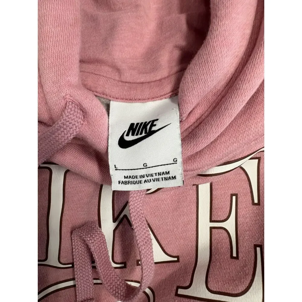 Nike Women'e Hoodie Sportswear Varsity Pullover Fleece Large Pink